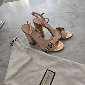 Gucci metalic pink sandals